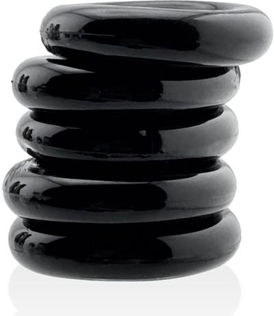 Hünkyjunk - Jacker - 5-Stack Stapelbare Cockringen - Zwart