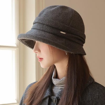 Japanse Fluwelen Geplooide Vissershoed Herfst en Winter Nieuwe Winddichte en Warme Hoed voor Dames Casual Basinhoed Veelzijdige Bucket Hat One Size black