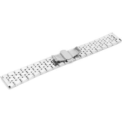 Roestvrijstalen Horlogeband Zilver Massief Verstelbare Vlindergesp Vervangende Horlogeband 22mm white
