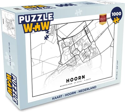 Puzzel Kaart - Hoorn - Nederland - Legpuzzel - Puzzel 1000 stukjes volwassenen