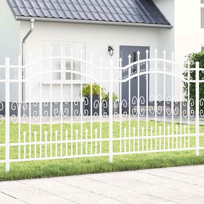 vidaXL - Tuinhek - KAMPEN - 240 - x - 166 - cm - Poedercoated - staal - Wit