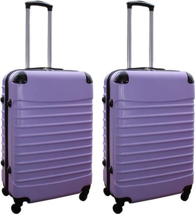 Travelerz kofferset 2 delige ABS groot - met cijferslot - 69 liter - lila