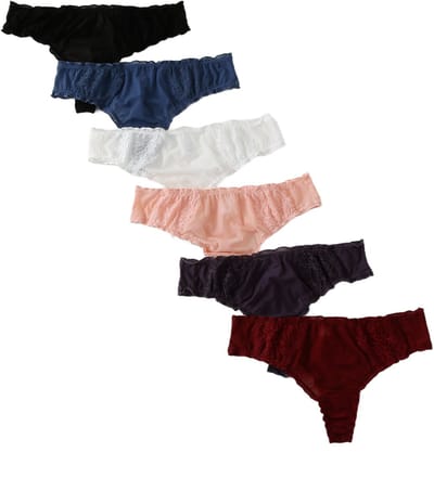 Emilie collection - ondergoed - string - ruched afwerking - multipack 6 stuks