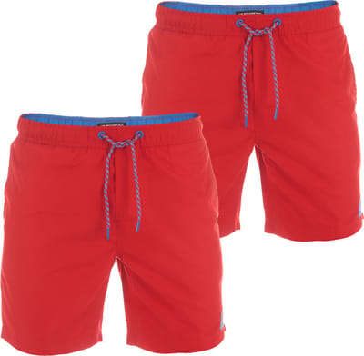 riverso Heren Short RIVDavid 2 Pack bequem Rood M Volwassenen Sportieve Zwembroeken met Binnenslip