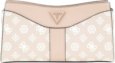 GUESS Schoudertas Dorys Top Zip Crossbody Bag Sand Logo Beige