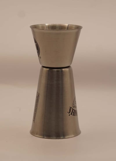 Jack Daniel's dubbele maatbeker - Double jigger Jack Daniel's - Shot maat beker van Jack Daniel's - Officiële lincentie Jack Daniel's maatbeker voor whiskey - rvs dubbele shot maatbeker