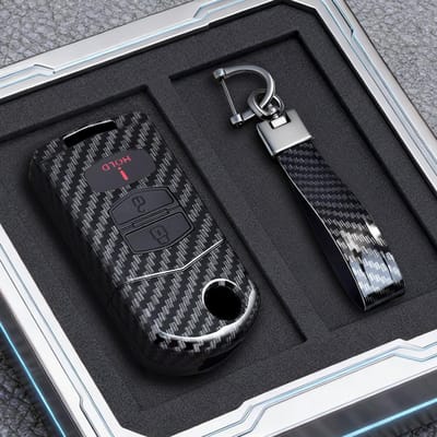 Abs Koolstofvezel Auto Klapsleutel Hoesje Cover Voor Mazda 2 3 5 6 Cx5 Cx7 Cx9 Rx8 M6 Mx5 2005/6/7/8/9/10/11 2 3 4 Knoppen Shell black