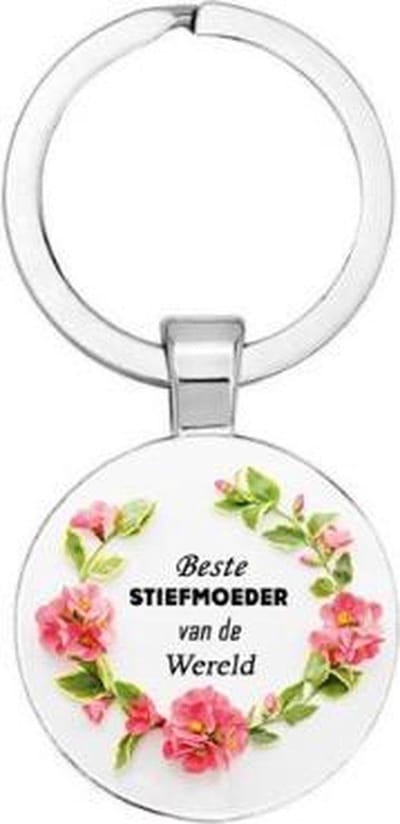 Akyol - Beste stiefmoeder van de wereld Sleutelhanger - Mama/Moeder - Stiefmoeder - Leuk kado voor je stiefmoeder om te geven - 2,5 x 2,5 CM