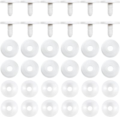20 sets Amigurumi Veiligheidsgewrichten - Wit Kunststof Dierengewrichten 40 mm - Poppengewrichten voor Marionet Haakdieren - DIY Knutselbenodigdheden