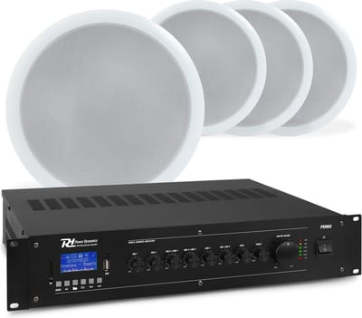 100V geluidsinstallatie - Power Dynamics - 60W versterker met Bluetooth en 4x inbouw speaker (2-weg - 5'')