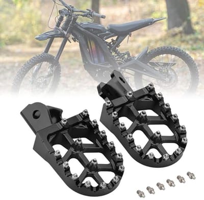 Motorfiets Voetsteunen - Pedalen Off-road - Off-road Rijden - Bredere Anti-slip Tanden - CNC Bewerkt - Zwart