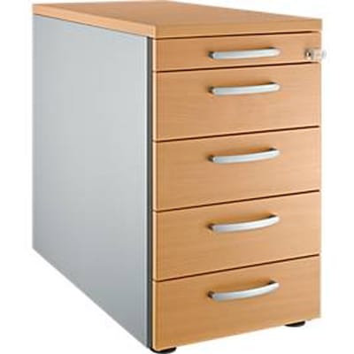 Schäfer Shop  Genius Vast ladeblok 13333, met ronde handgreep, B 435 x H 717 mm, beukenpatroon/blank aluminium
