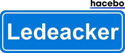 Hacebo - Plaatsnaam Sticker - 29x10 CM - Ledeacker sticker - Verkeersborden sticker - grappige cadeaus - Ledeacker