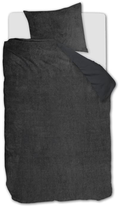 Ambiante Plush Teddy dekbedovertrek - Eenpersoons - 140x200/220 - Antraciet