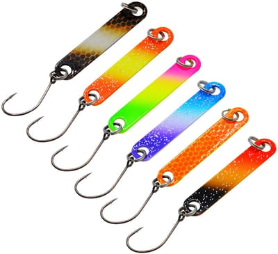 Dailygoods - Lokaas voor forel, 4 cm/2 g, UV-actief forelaas voor het vissen op forel, snaartjes en baars (6-delig)