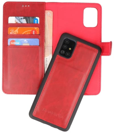 Rico Vitello 2 in 1 Book Case - Hoesje Geschikt voor Samsung Galaxy A71 Rood