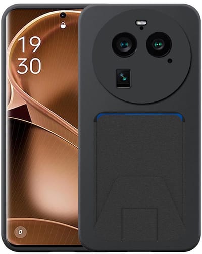 Geschikt voor Oppo Find X6 Pro Telefoonhoesje met Verstelbare Leren Pasjeshouder - Flexible Back Cover Case Siliconen TPU with Adjustable Leather Cardslot - Zwart - Smartphonica geschikt voor Oppo Find X6 Pro