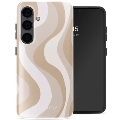 Selencia Hoesje - Geschikt voor Samsung Galaxy S24 - Backcover - Desert Waves Beige