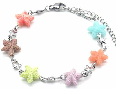 Armband Dames - Zeesterren - RVS - Lengte 17-21 cm - Zilverkleurig