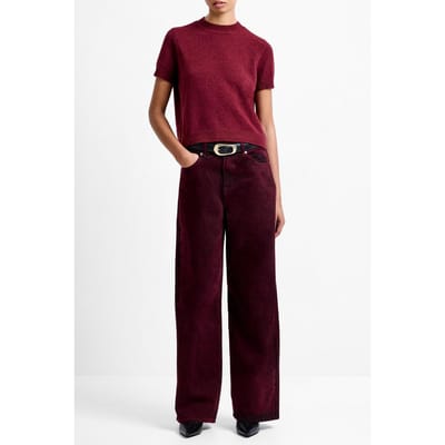 French Connection Dallas Denim Straight Leg Jean Burgundy Maat: 18 | Straight Broeken Outlet | Dames | Bordeaux