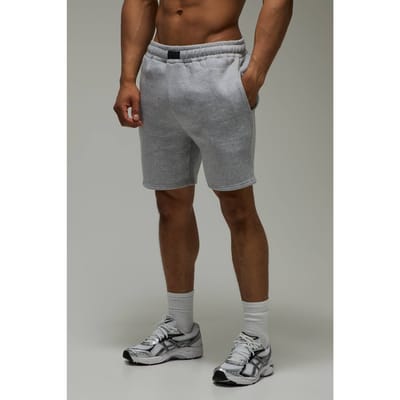Men's Active Badge 7inch Shorts Heren | Grey Marl | Size Large