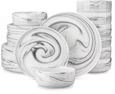 Luminous Serviesset – Serviesset – 4 persoons – 24 delig – Grijs Keramisch – Kleine Borden – Perfect voor diner
