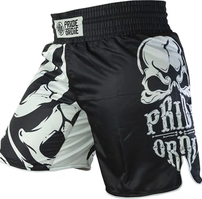 Fightshorts PRiDEorDiE "Reckless Bones" Zwart - XXXL - Jeans Maat 40