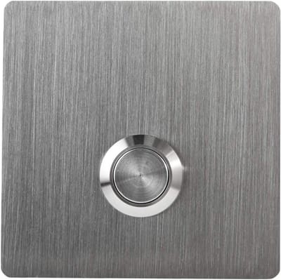 Deurbelknop Roestvrij Staal - Drukknop Deur - Voordeur Beveiligen - 4mm Dik Metaal - 60x60 mm - Zilver