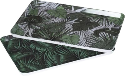 Set 2x dienbladen/serveerbladen rechthoekig Jungle 45 x 30 cm - Serveerbladen, dienbladen & keukenbenodigdheden