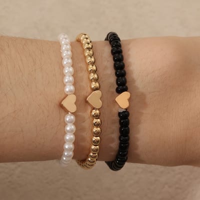 VANDAAG VERZONDEN - Set Armbanden - 3 stuks - Hart Harten Hartjes - Christelijk - Jezus