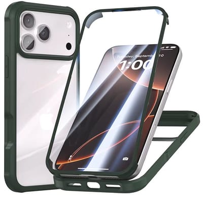 Mobiq - Rugged 360 Graden Full Body geschikt voor iPhone 17 Pro Hoesje - groen