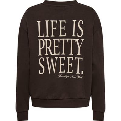 Jacqueline de Yong Trui Jdynanna Life L/s Text Sweat Jrs Di 15364514 Coffee Bean/life Is Pretty Dames Maat - L