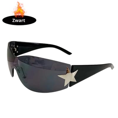 Livano - Festival Bril - Rave - Space - Techno - Freaky Glasses - Heren - Dames - Zonnebril - Zwart grijs