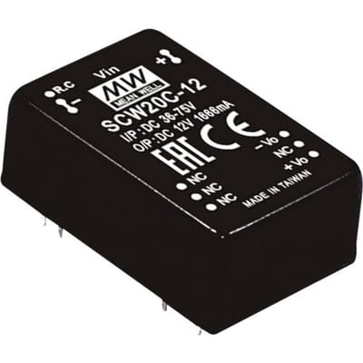 MEAN WELL SCW20C-05 DC/DC-convertermodule 4 A 20 W Aantal uitgangen: 1 x Inhoud 1 stuk(s)