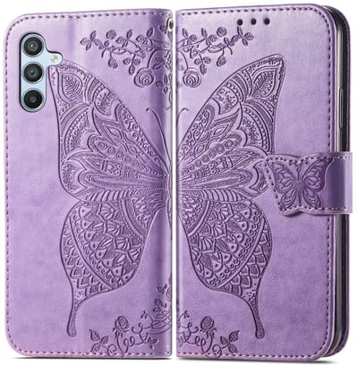 Coverup Hoesje - Geschikt voor Samsung Galaxy A36 Hoesje - Coverup Vlinder Book Case - Paars