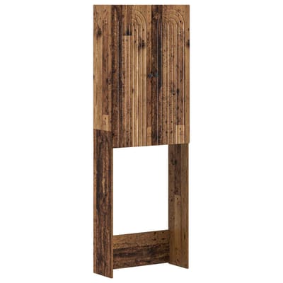 vidaXL - Toiletkast - ALKMAAR - Oud - hout - 66 - x - 25,5 - x - 190 - cm - Bewerkt - hout