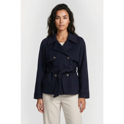 ALTER EGO Vesper Wool Jacket Navy Maat: S | Trenchcoats Outlet | Dames | Blauw
