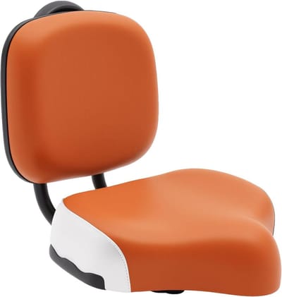 Fietszadel met rugleuning - Comfortzadel Driewieler - Comfortabel Fietsen - Verstelbare Rugleuning - 30 x 25 x 24 cm - Bruin
