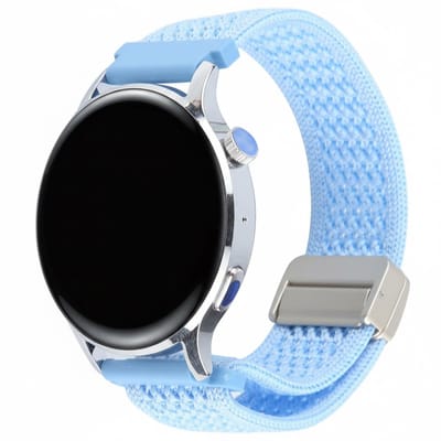 Nylon bandje - geschikt voor Garmin Venu 2s / 3s / 4 (41mm) / Vivoactive 4s / Forerunner 255s / 265s - Huawei Watch GT 5 Pro - 42mm / GT 6 / GT 5 / GT 4 - 41mm - blauw