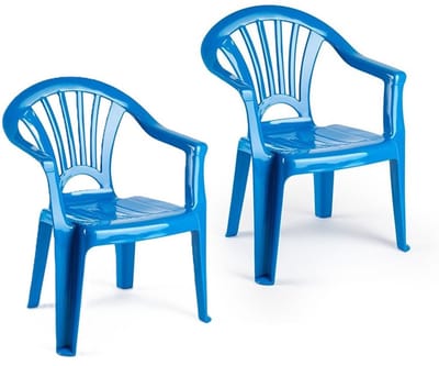 Trendoz Stoeltjes voor kinderen - 2x - blauw - 50 cm - voor binnen en buiten - kunststof