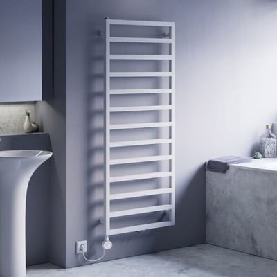 Megabad Profi Collection Quara E bathroom radiator 50 x 87 cm, purely electric, heating element type 3 left MBVEN870500WT3L
