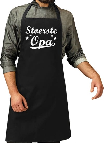 Stoerste opa cadeau bbq/keuken schort heren - kado schort voor opa