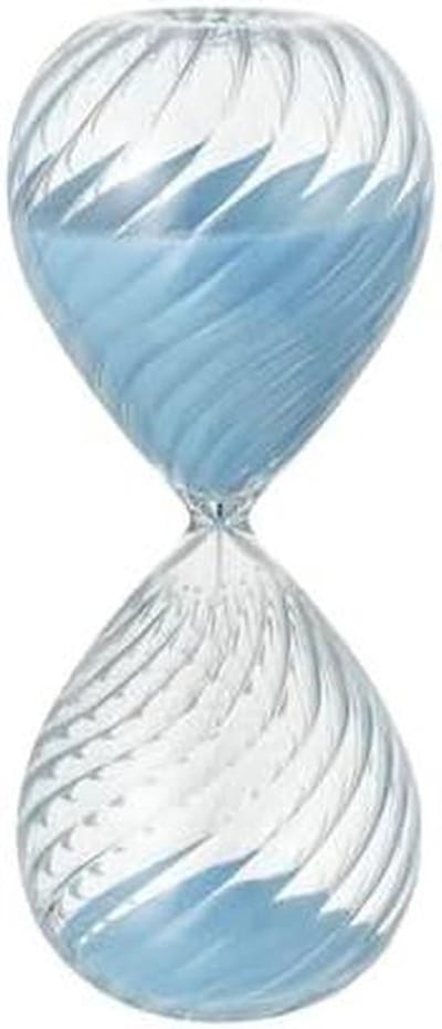 Zandloper Decoratie - Tijdmeting Glas - Decoratief Gebruik - Uniek Tijdloos Ontwerp - 20 cm Hoog - Turquoise