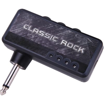 Amplificateur de casque pour guitare électrique, prise 1/4 pouces, prise casque 3.5mm et entrée Aux noir