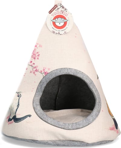 Takara Tipi – Katten huisje – 42 x 56 cm - Katten Tip Tent – Katten tent – Kattenmand – Kers Bloesem