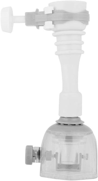 Allecta - Verstelbare Kraanverlenger met Draaibaar Mondstukfilter - Waterbesparende Gootsteenkraanverlenging - Grijs - 13 cm