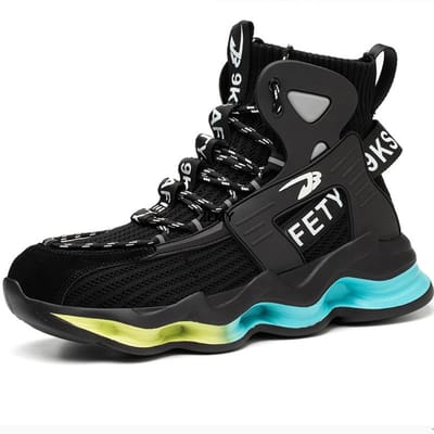 Nieuw Ontwerp Veiligheidsschoenen Heren Werksneaker Stalen Neus Schoenen Puncture Proof Hoge Schacht Werkveiligheidslaarzen Heren Lichtgewicht Werkschoenen 39 black