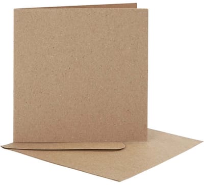Creativ Company Kaarten & Enveloppen 12,5x12,5 cm Naturel 10 stuks