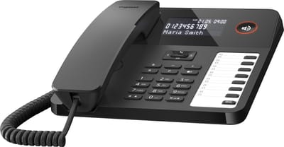 Gigaset Desk 600 - Black - bedrade telefoon - display , nummerweergave - handsfree functie - 7 direct toetsen - headset aansluiting