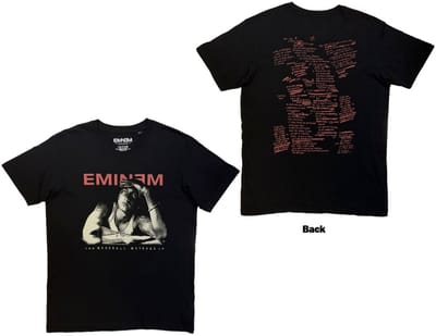 Eminem - Eminem Script Lyrics Heren Tshirt - M - Zwart